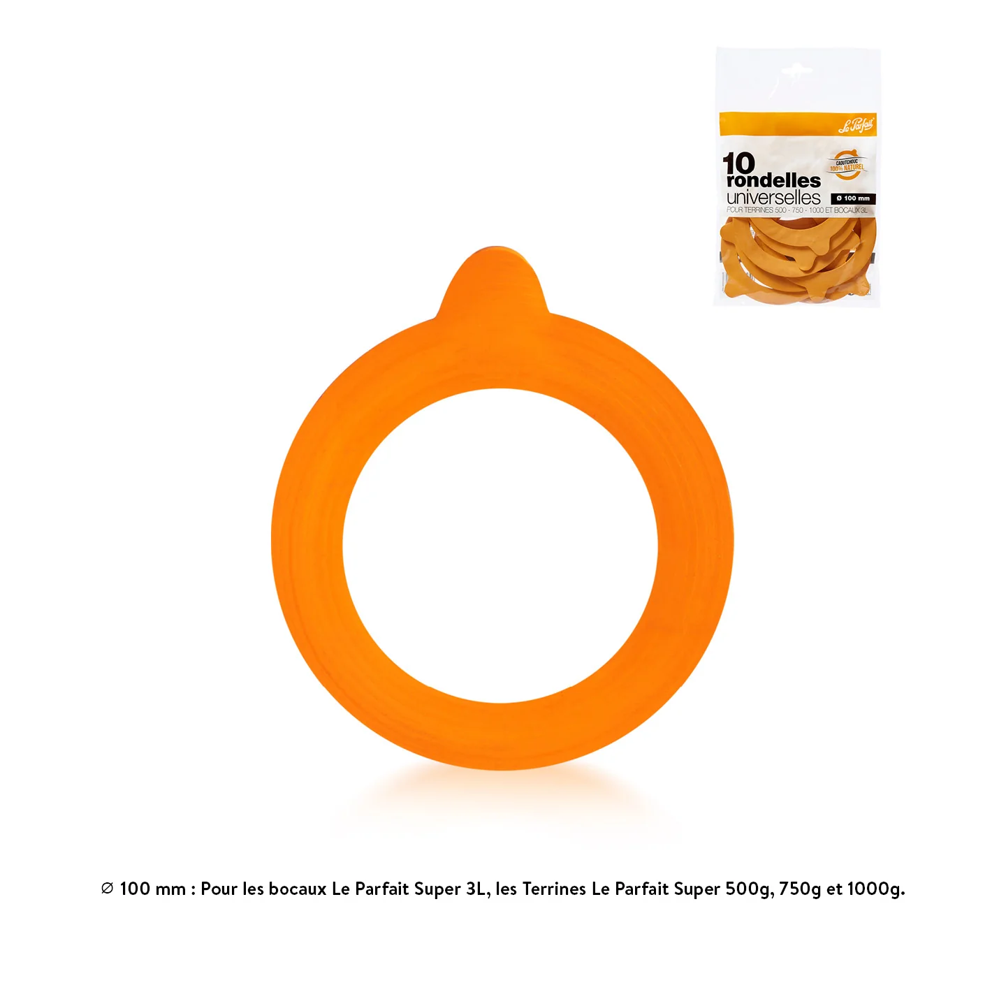 Sachet of 100% natural "Super" Rubber Rings / Rubber Seals - Le Parfait - Image 3