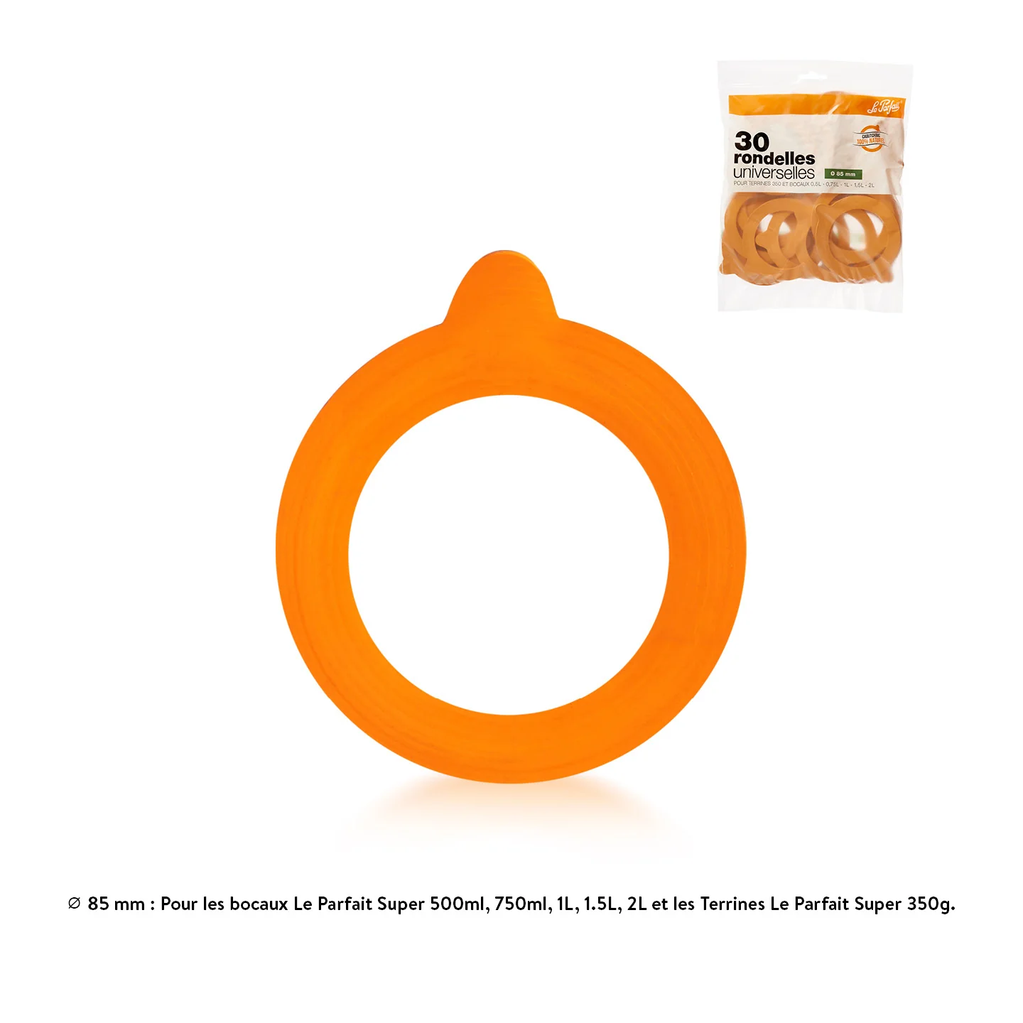 Sachet of 100% natural "Super" Rubber Rings / Rubber Seals - Le Parfait - Image 4