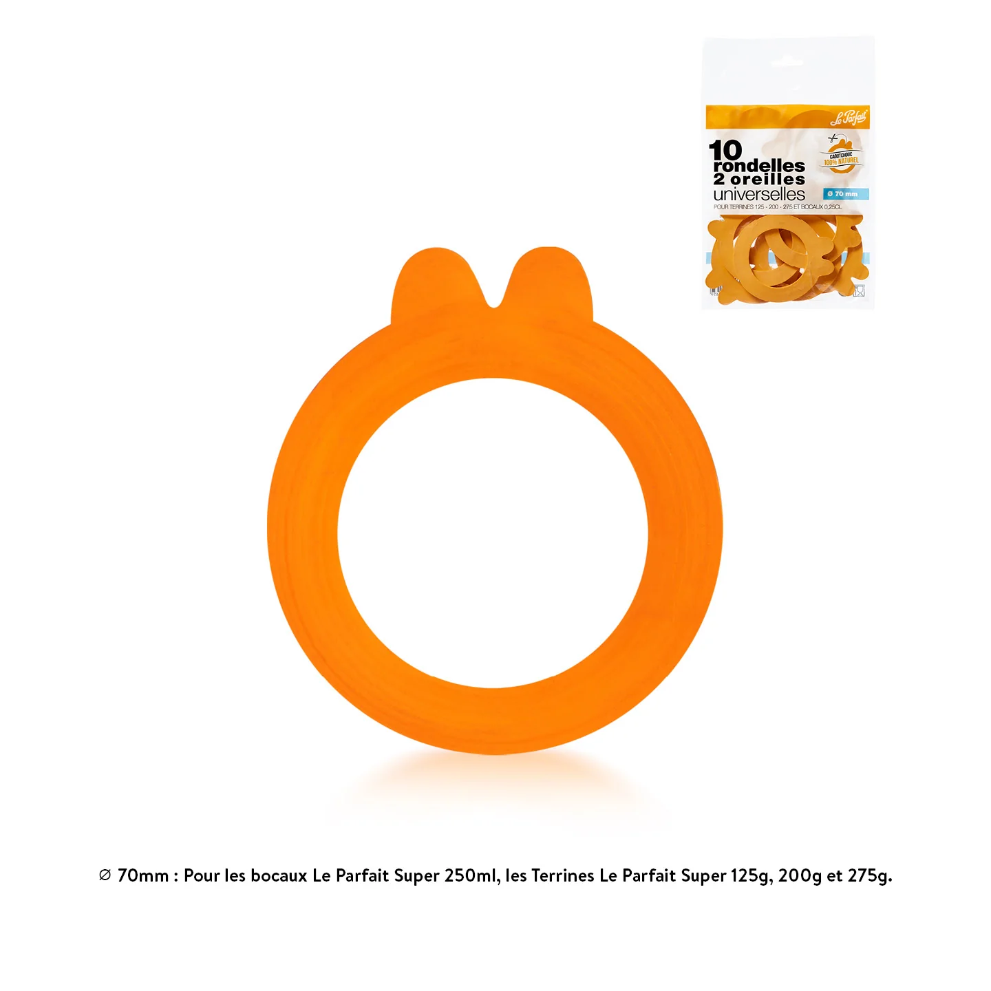 Sachet of 100% natural "Super" Rubber Rings / Rubber Seals - Le Parfait - Image 5